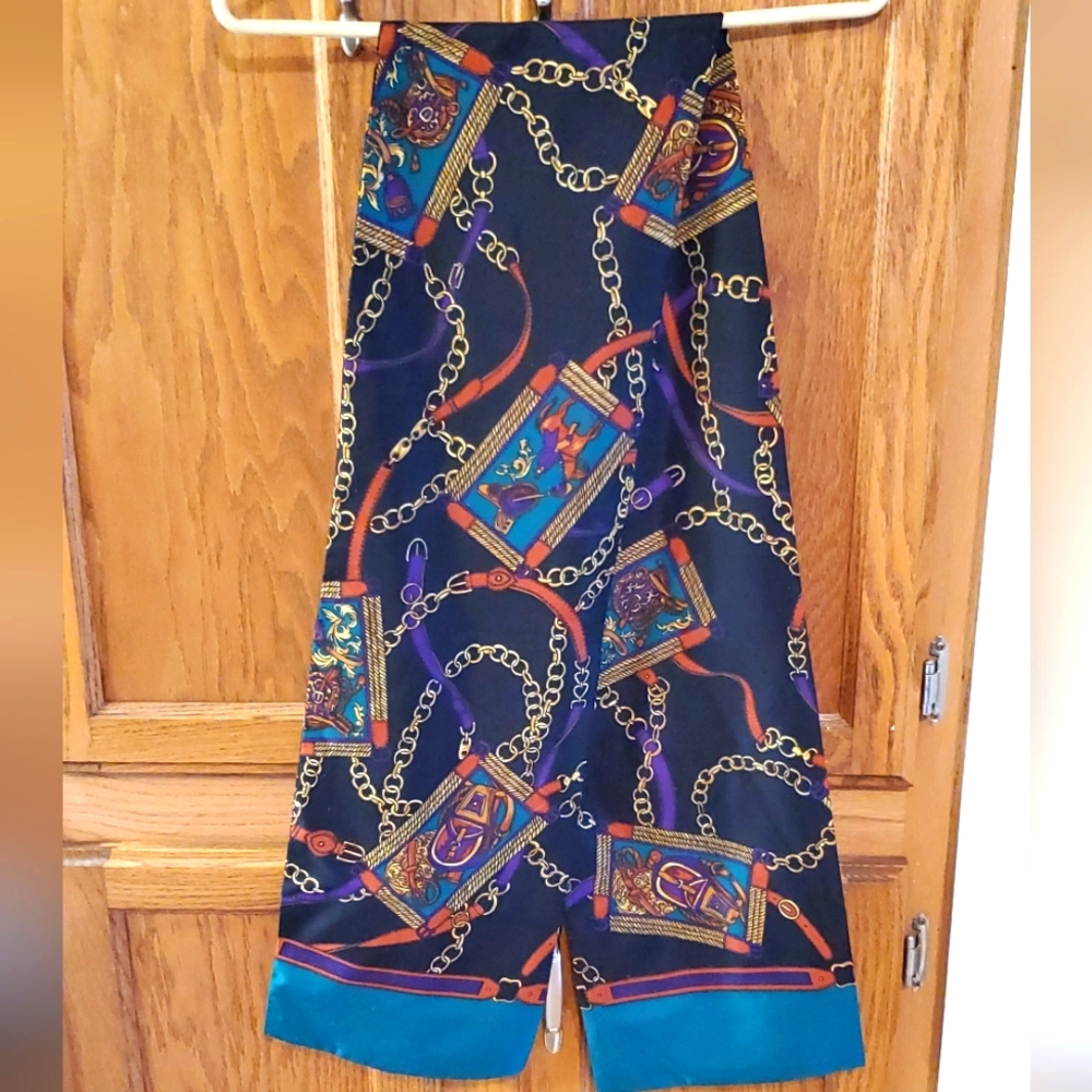 Equestrian Print Double Layer Scarf
